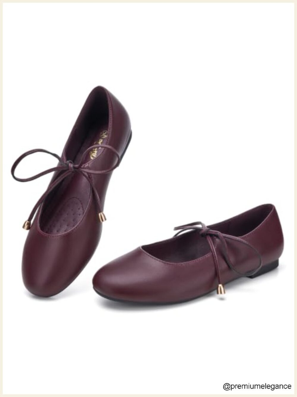 Mary Jane Ballet Flats Women Lace Up Round Toe Comfortable Dress Shoes